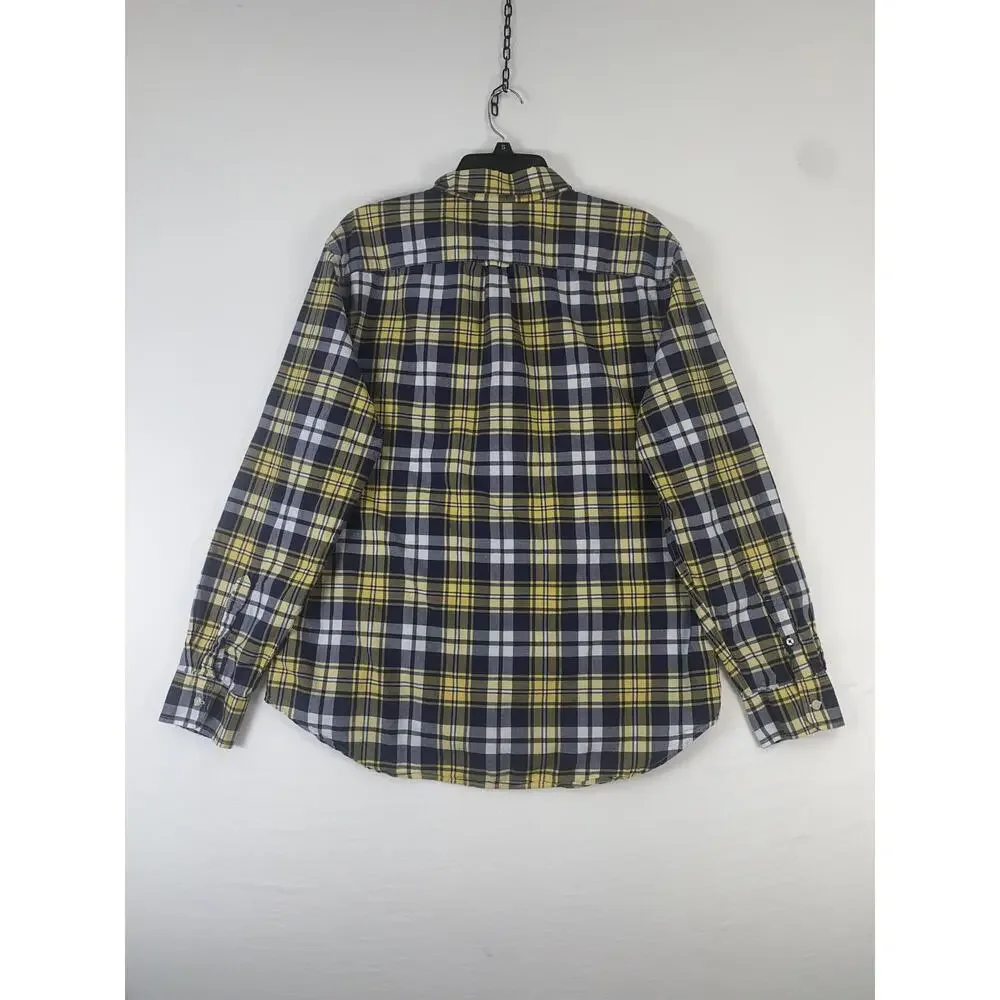 American Eagle Outfitters Shirt Mens XL Blue Plaid Long Sleeve Button Down